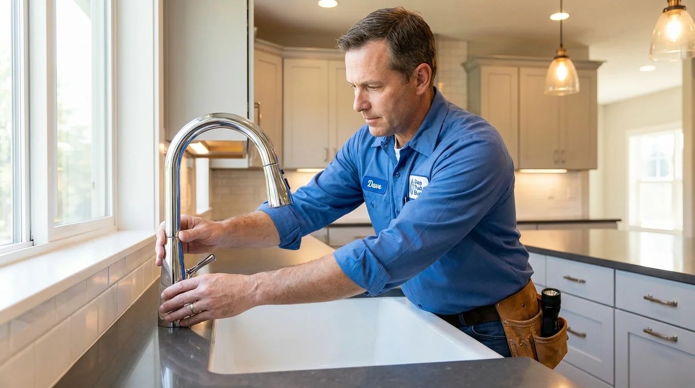 Kitchen faucet installation by Johns Plumbing LLC in Justice